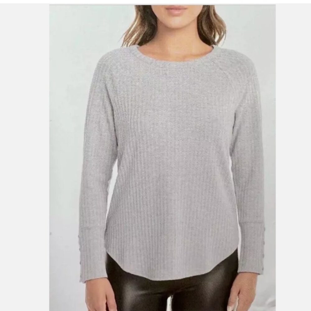 Chaser Ladies' Waffle Thermal Top, HEATHER GREY, XS